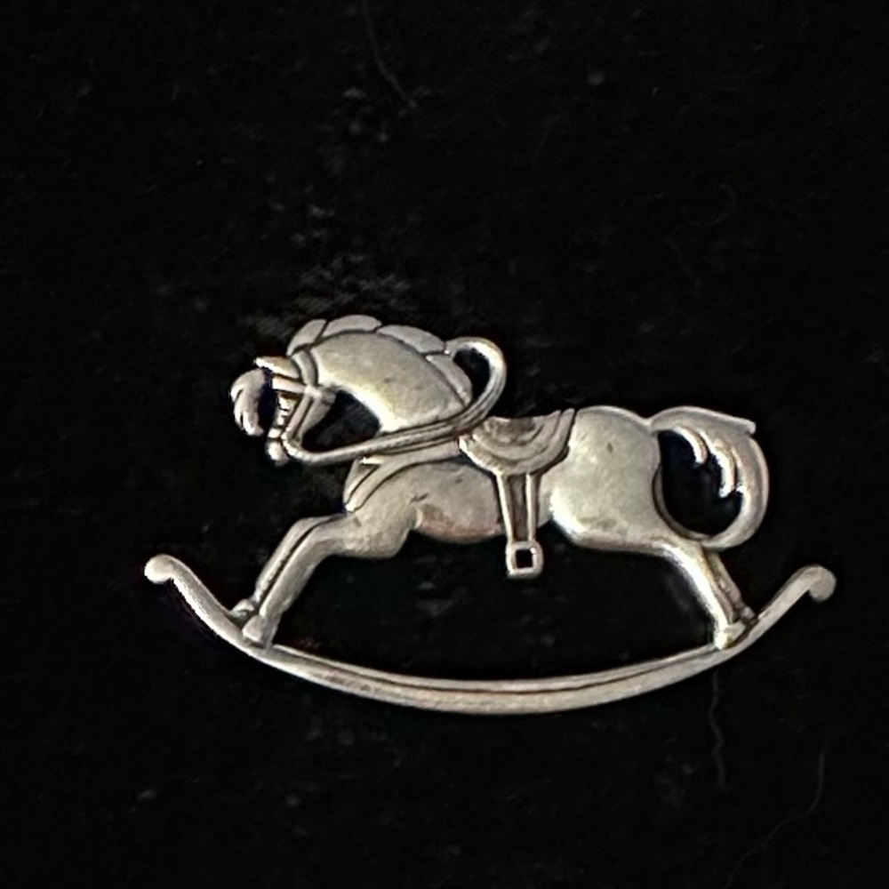 Silver Rocking Horse Brooch